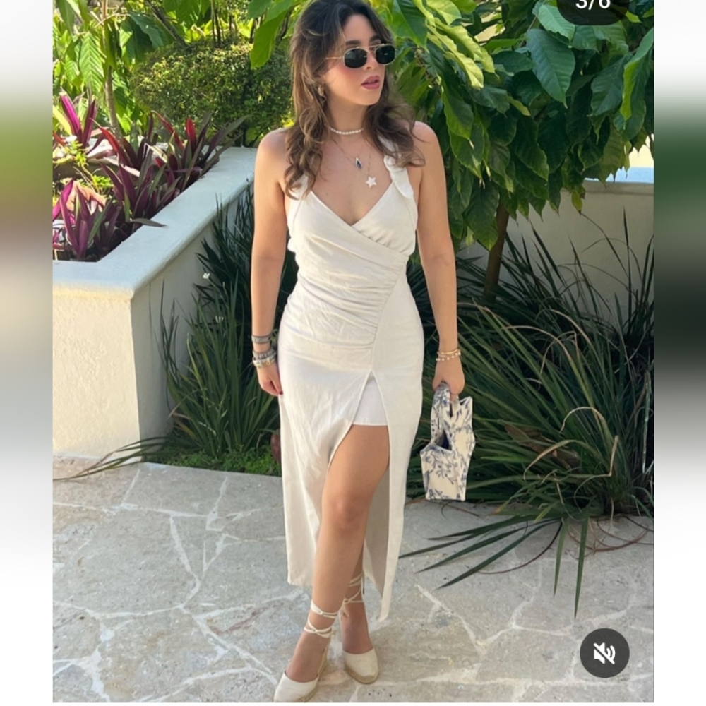 Zara White Backless Dress